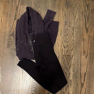 LULULEMON SCUBA ZIP UP AND LEGGINGS